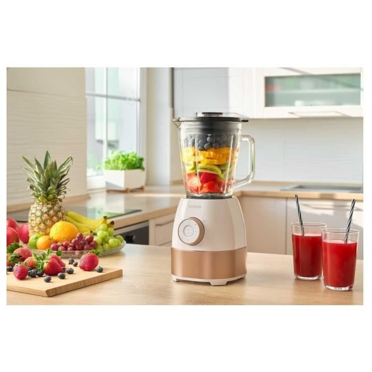 Blender - SENCOR - SBL 5870GD - 1800 W - 1,5 L - 24000 trs/min - Blanc / Or