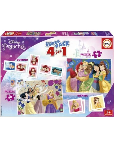 2 jeux éducatifs basiques et 2 puzzles - EDUCA - Educa Superpack Disney Princess