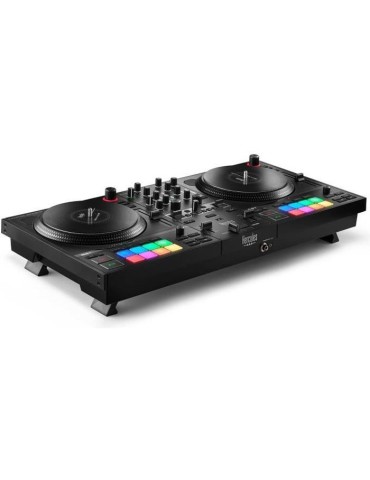HERCULES DJCONTROL INPULSE T7 - Contrôleur DJ motorisé noir avec deux platines