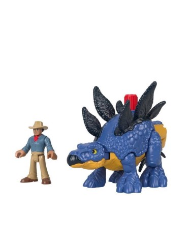 FISHER - PRICE IMAGINEXT - Jurassic World - Stegosaurus Et Personnage - Figurine d'action 1er age - 3 ans et +