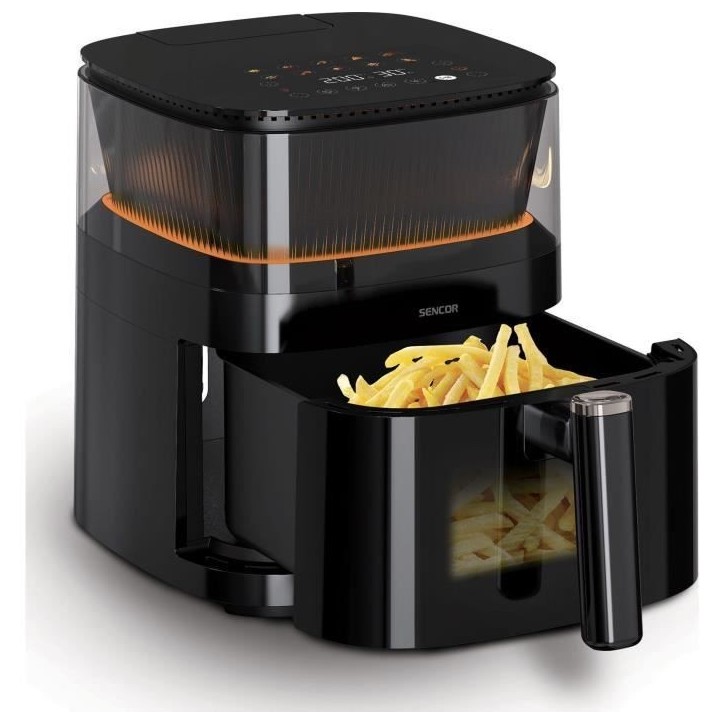 Friteuse a air chaud - SENCOR - SFR 5050BK - Capacité 5 L - 10 programmes de cuisson - 1500 W - Noir