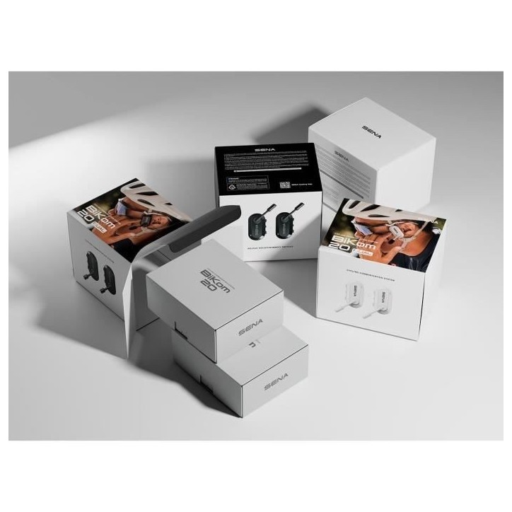 Oreillette - SENA - Bikom 20 duo - Bluetooth - Microphone - Portée 800 m - 7h d'autonomie - USB-C - x 2 - Noir Oreillette - SENA - Bikom 20 duo - Bluetooth - Microphone - Portée 800 m - 7h d'autonomie - USB-C - x 2 - Noir