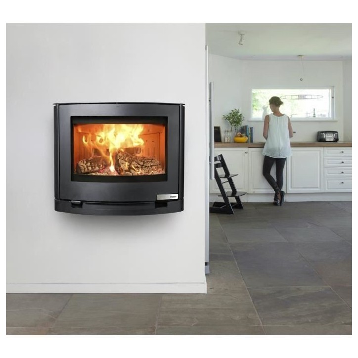 Poele a bois suspendu - ADURO 15-3 - 50554 - 6,5 KW - Noir