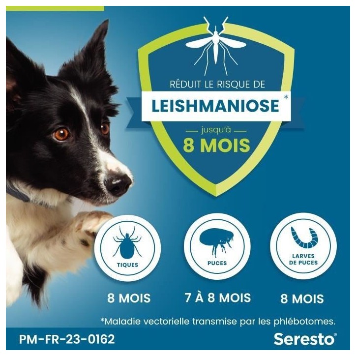SERESTO Chien Collier Anti-Puces et Anti-Tiques +8kg 2 unités