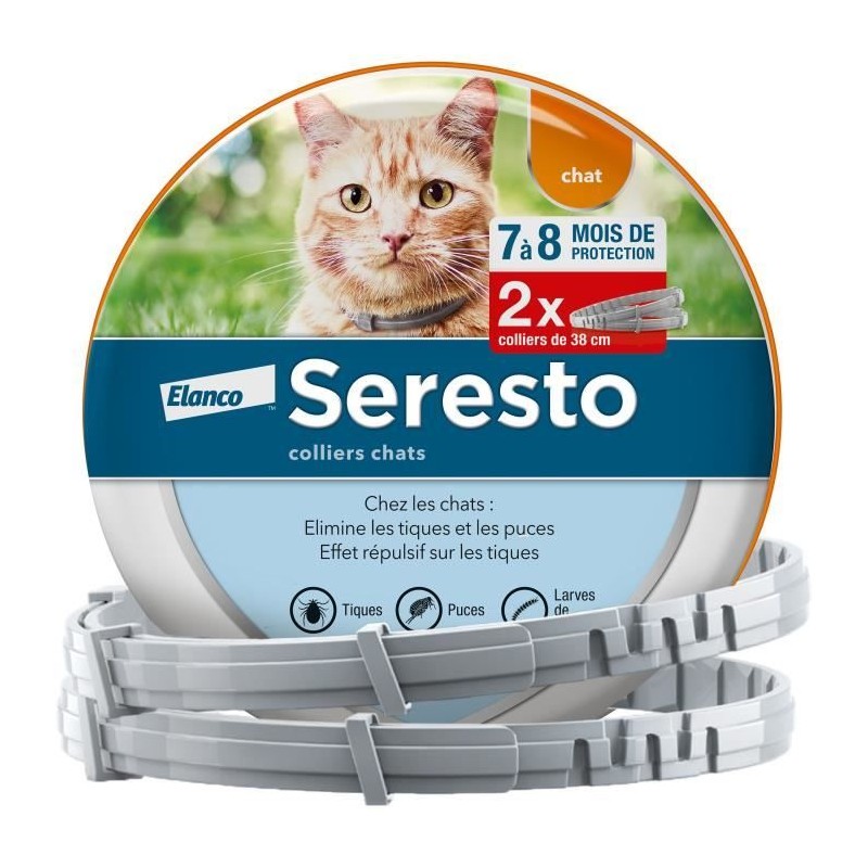 SERESTO Chat Collier Anti-Puces et Anti-Tiques 2 unités SERESTO Chat Collier Anti-Puces et Anti-Tiques 2 unités
