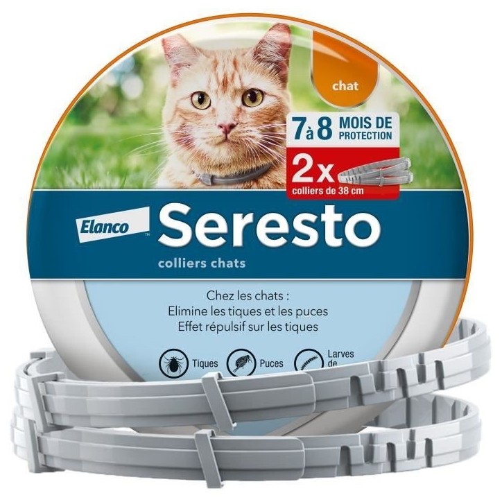 SERESTO Chat Collier Anti-Puces et Anti-Tiques 2 unités