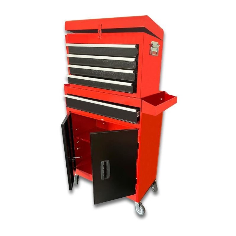 DEFPRO Servante d'atelier 7 tiroirs en métal avec bac de rangement vi