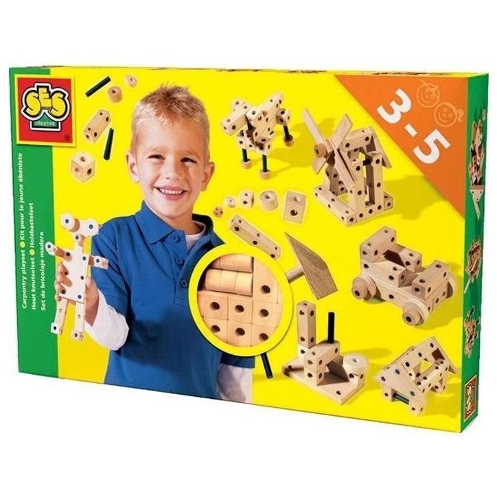 SES CREATIVE Kit pour le jeune ébéniste - Jeu de construction de jouets - Bois