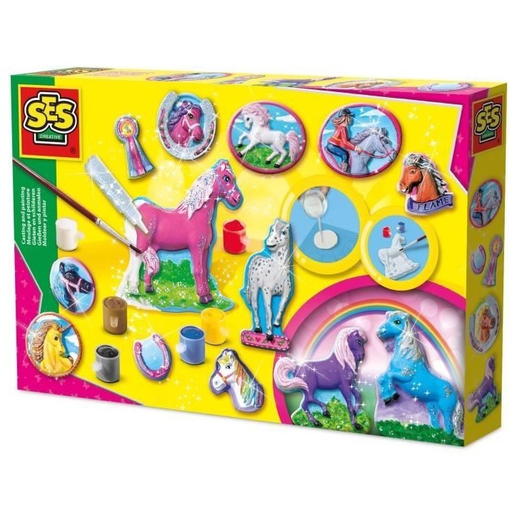 Moulage et peinture - SES CREATIVE - Chevaux fantaisie - Figurines en plâtre