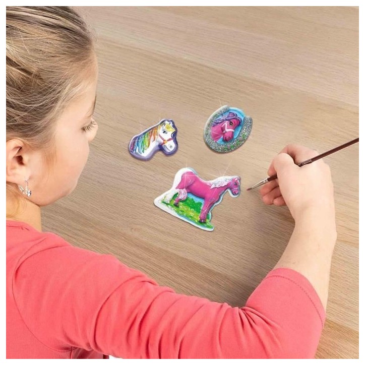 Moulage et peinture - SES CREATIVE - Chevaux fantaisie - Figurines en plâtre