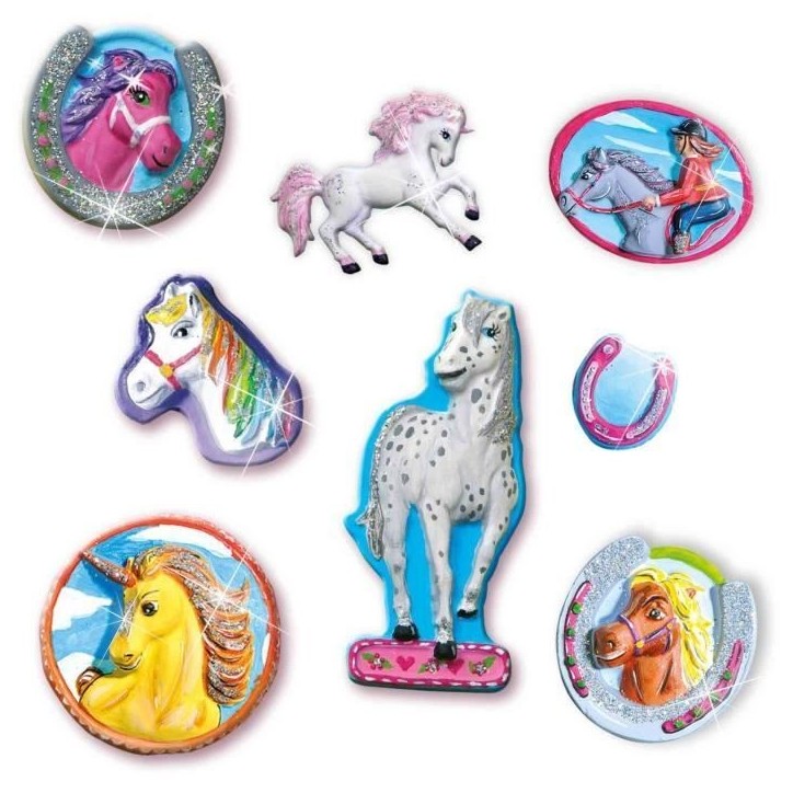 Moulage et peinture - SES CREATIVE - Chevaux fantaisie - Figurines en plâtre