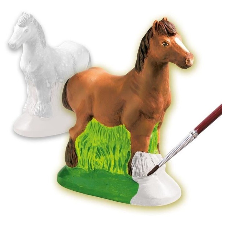 Moulage et peinture - Cheval - SES CREATIVE - Moule latex, support de séchage, plâtre, peinture et pinceau inclus