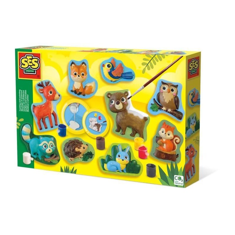 Kit de moulage et peinture - SES CREATIVE - Animaux de la foret - Plas Kit de moulage et peinture - SES CREATIVE - Animaux de la foret - Plas