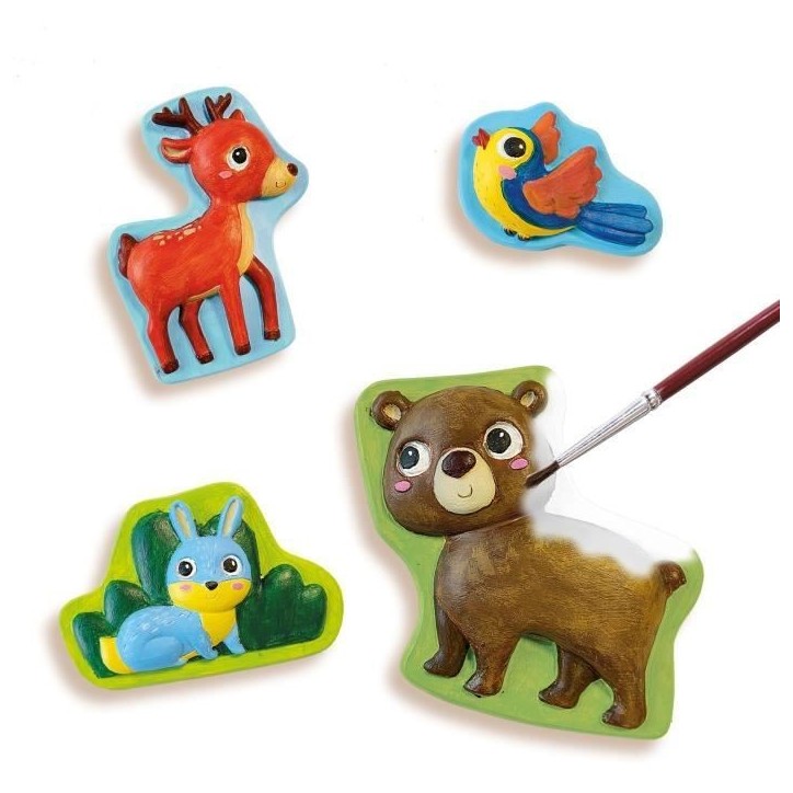 Kit de moulage et peinture - SES CREATIVE - Animaux de la foret - Plastique recyclé - a partir de 5 ans - Mixte