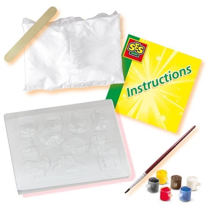 Kit de moulage et peinture - SES CREATIVE - Animaux de la foret - Plastique recyclé - a partir de 5 ans - Mixte