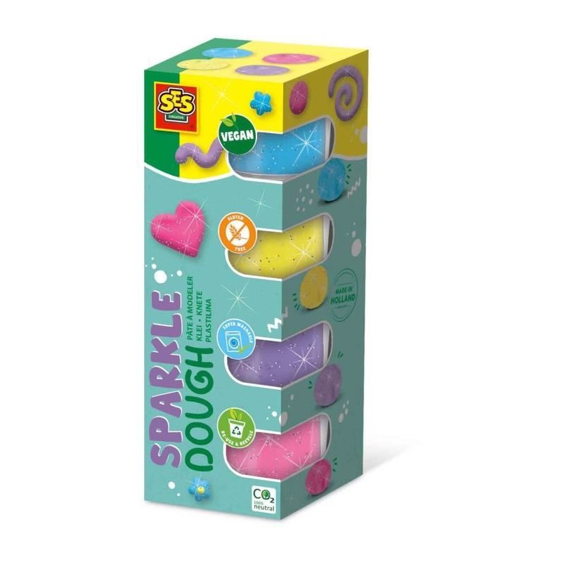 Pâte a modeler Feel good - Scintillant (4x90gr) - SES CREATIVE Pâte a modeler Feel good - Scintillant (4x90gr) - SES CREATIVE