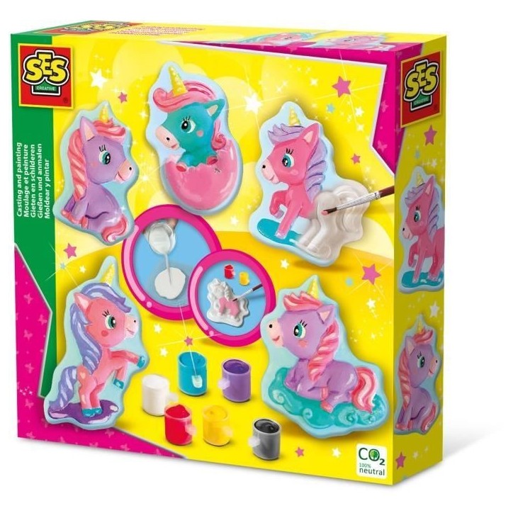 Moulage et peinture - Bébés licornes - SES CREATIVE - Mouler et peindre 5 licornes différentes