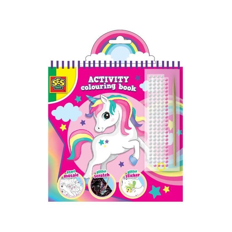 Cahier d'activités de coloriage a paillettes 3 en 1