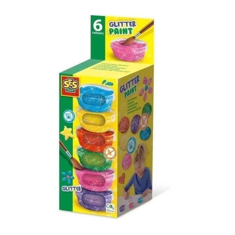 Gouache a paillettes (6x45ml) - SES CREATIVE - Bonne qualité, couleur Gouache a paillettes (6x45ml) - SES CREATIVE - Bonne qualité, couleur