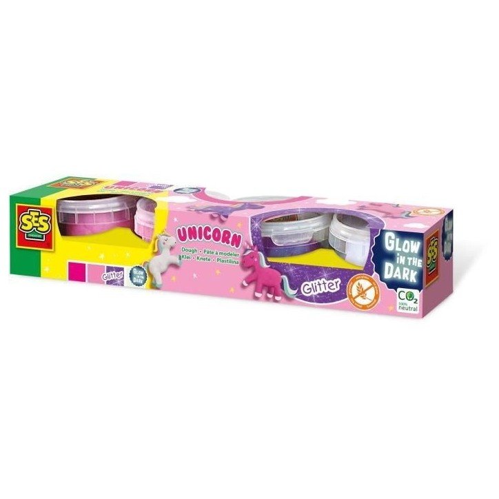 Pâte a modeler licorne 4x90 g - SES CREATIVE - Spécialement conçue pour créer de magnifiques licornes.