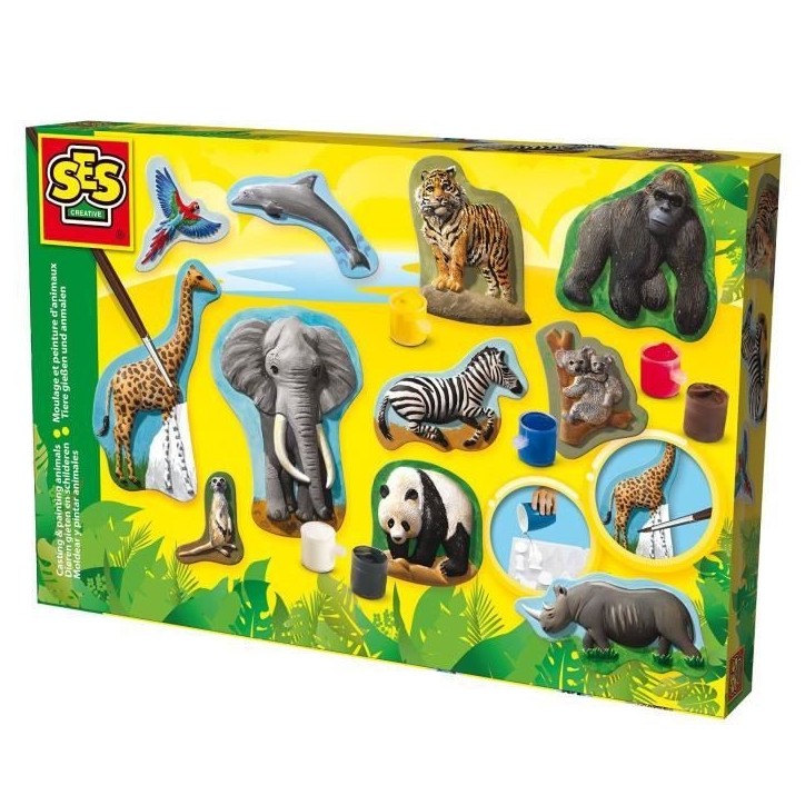 SES CREATIVE - Moulage et peinture Animaux en plâtre - a partir de 5 ans