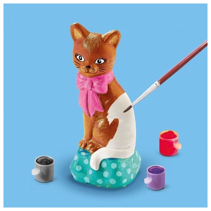 Moulage et peinture - Chat - Loisirs créatifs - SES CREATIVE - Pour réaliser des chats avec 6 couleurs de peinture.