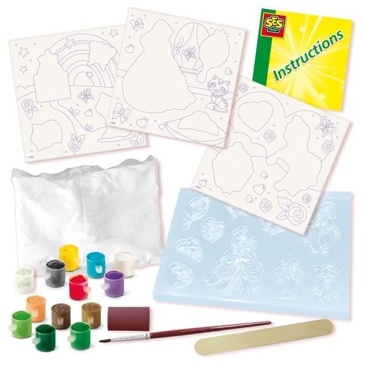 Moulage et peinture - Toiles pour peindre des princesses 3x - Loisirs créatifs - SES CREATIVE - Réaliser 3 peintures de prince
