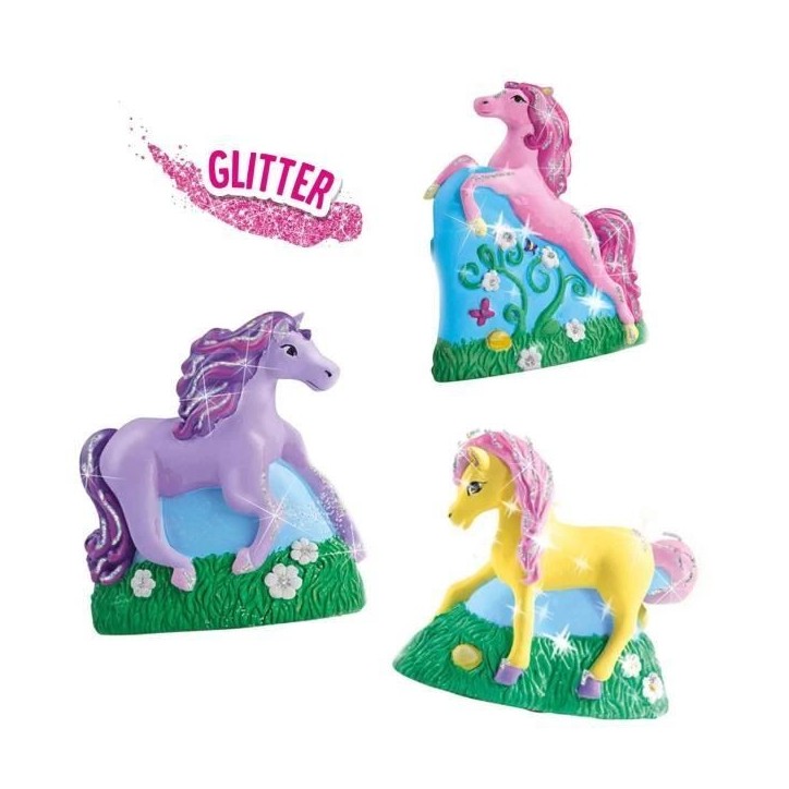 SES CREATIVE - Moulage et peinture - 3 chevaux - a partir de 5 ans - Mixte - Plâtre et peinture inclus