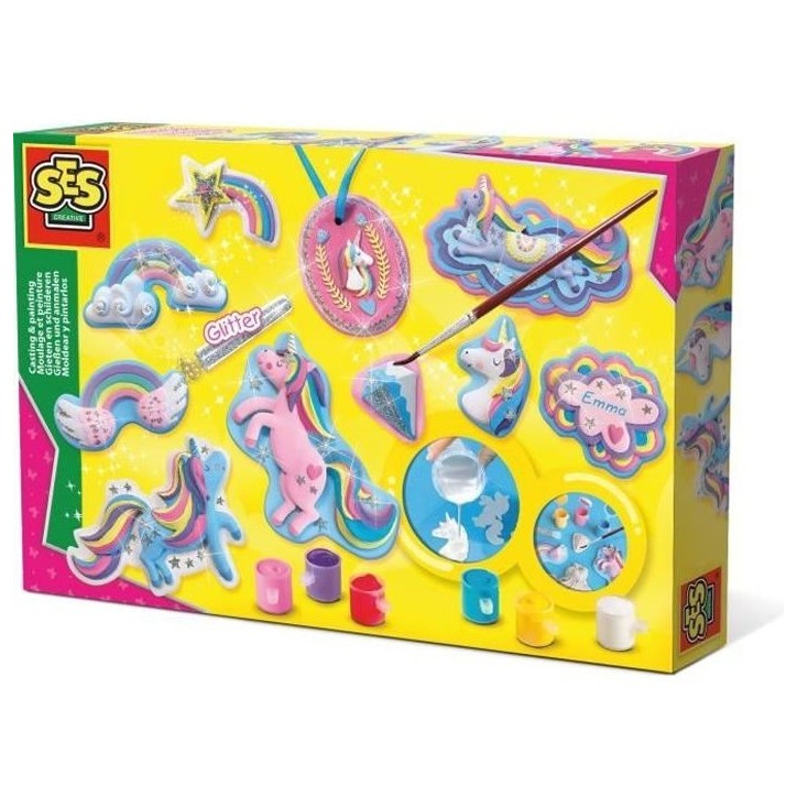 SES CREATIVE - Moulage et peinture Licornes - Kit créatif pour enfants de plus de 5 ans