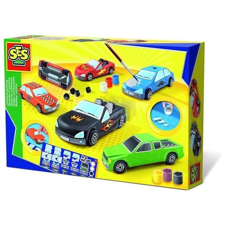 Kit de moulage et peinture de voitures SES CREATIVE - Plâtre séchage rapide - Pour enfants a partir de 6 ans Kit de moulage et peinture de voitures SES CREATIVE - Plâtre séchage rapide - Pour enfants a partir de 6 ans
