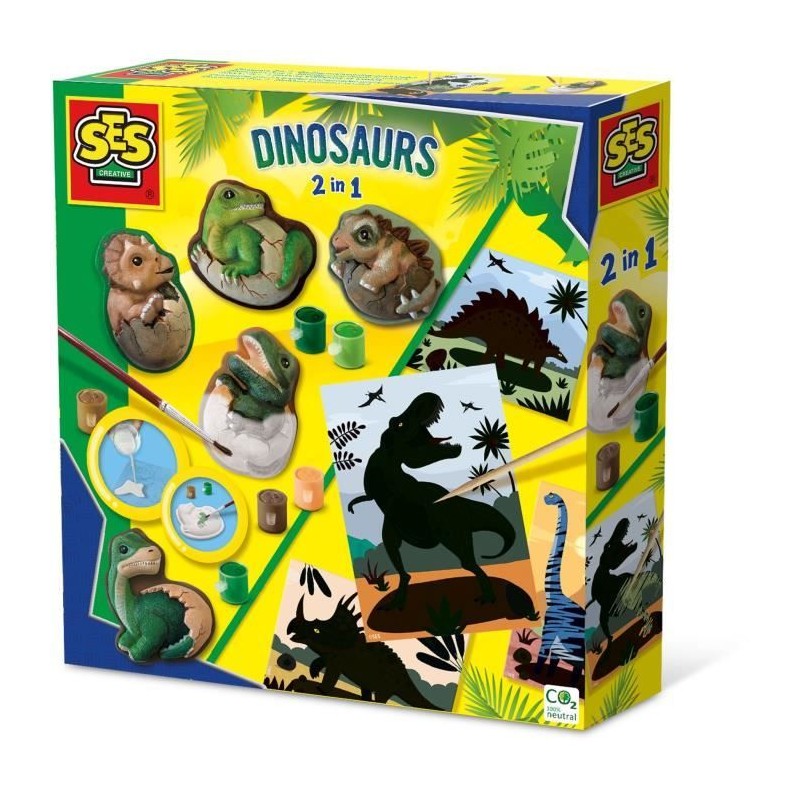 Dinosaures 2 en 1 - Moulage et peinture et scratch - Loisirs créatifs Dinosaures 2 en 1 - Moulage et peinture et scratch - Loisirs créatifs
