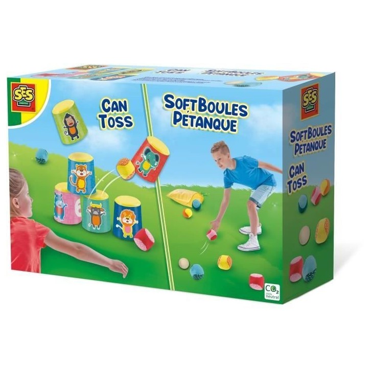 Jeu de canettes et boules souples - SES CREATIVE - Chamboule-tout et pétanque