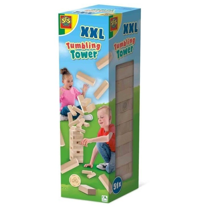 Tour Tumbling XXL - Jeu d'adresse - SES CREATIVE - Version XXL pour l'extérieur, passionnant pour les enfants et les adultes. Tour Tumbling XXL - Jeu d'adresse - SES CREATIVE - Version XXL pour l'extérieur, passionnant pour les enfants et les adultes.