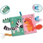 Livre en tissu sensoriel avec queues d'animaux