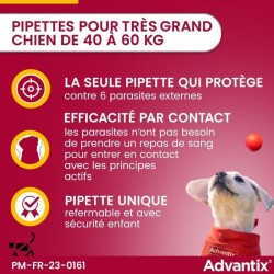 ADVANTIX Chien Solution Antiparasitaire Tres Grande Race 40 a 60kg 6 p