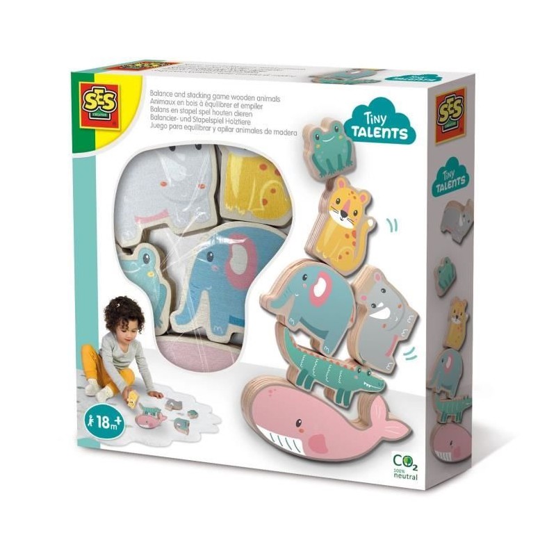SES CREATIVE - Animaux en bois a équilibrer et empiler - Bébé - Mul SES CREATIVE - Animaux en bois a équilibrer et empiler - Bébé - Mul