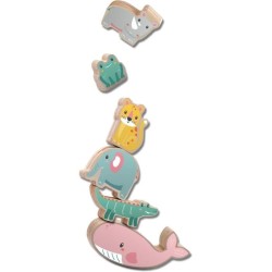 SES CREATIVE - Animaux en bois a équilibrer et empiler - Bébé - Mul