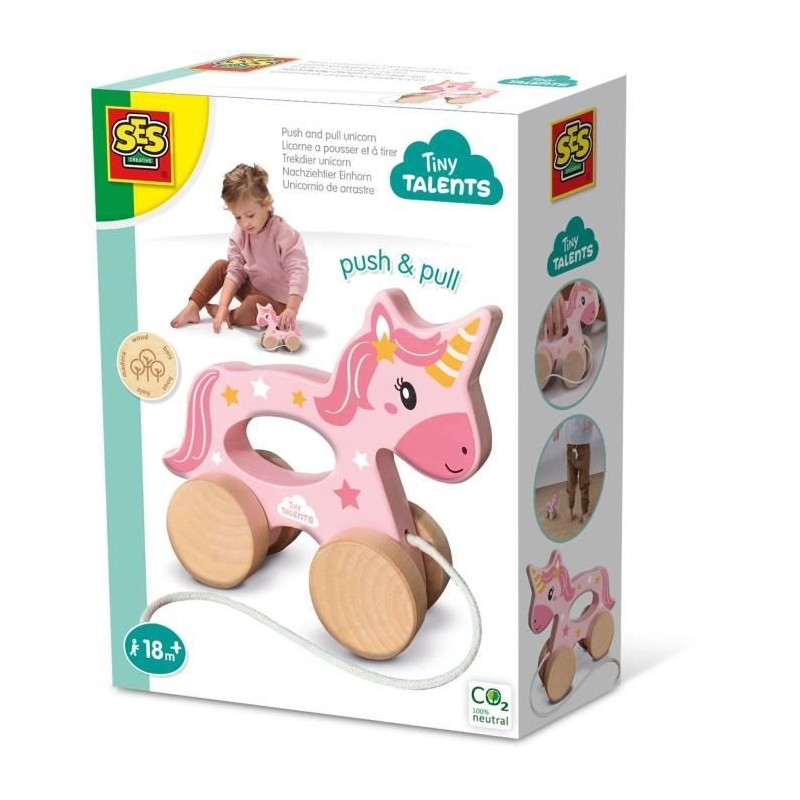 Licorne en bois 2 en 1 - A pousser et a tirer - SES CREATIVE - Licorne Licorne en bois 2 en 1 - A pousser et a tirer - SES CREATIVE - Licorne
