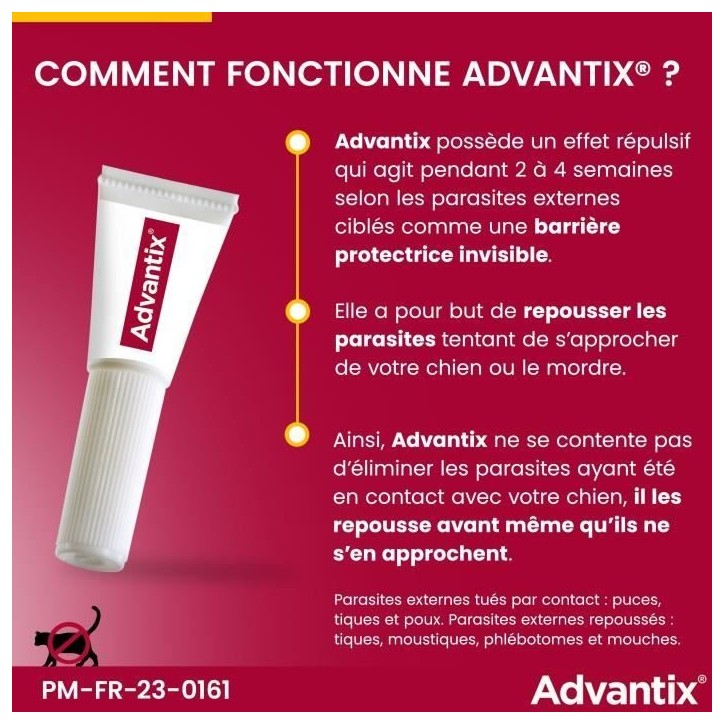 ADVANTIX Chien Solution Antiparasitaire Tres Grande Race 40 a 60kg 6 pipettes