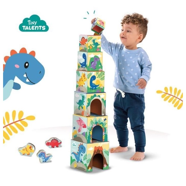 Tour de blocs a empiler avec figurines de dinosaures - Jeu d'adresse - SES CREATIVE - Tour empilable avec 3 figurines de dinosau Tour de blocs a empiler avec figurines de dinosaures - Jeu d'adresse - SES CREATIVE - Tour empilable avec 3 figurines de dinosau