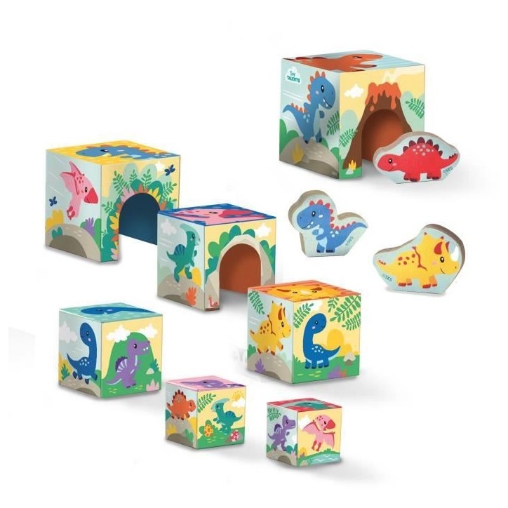 Tour de blocs a empiler avec figurines de dinosaures - Jeu d'adresse - SES CREATIVE - Tour empilable avec 3 figurines de dinosau Tour de blocs a empiler avec figurines de dinosaures - Jeu d'adresse - SES CREATIVE - Tour empilable avec 3 figurines de dinosau