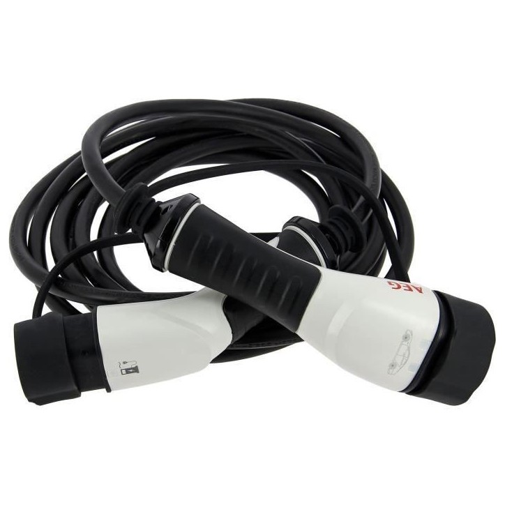 Câble de charge véhicules électriques & hybrides - AEG - Type 2 - Câble triphasé 16A 480V AC - Jusqu a 11Kw - Longueur : 5m