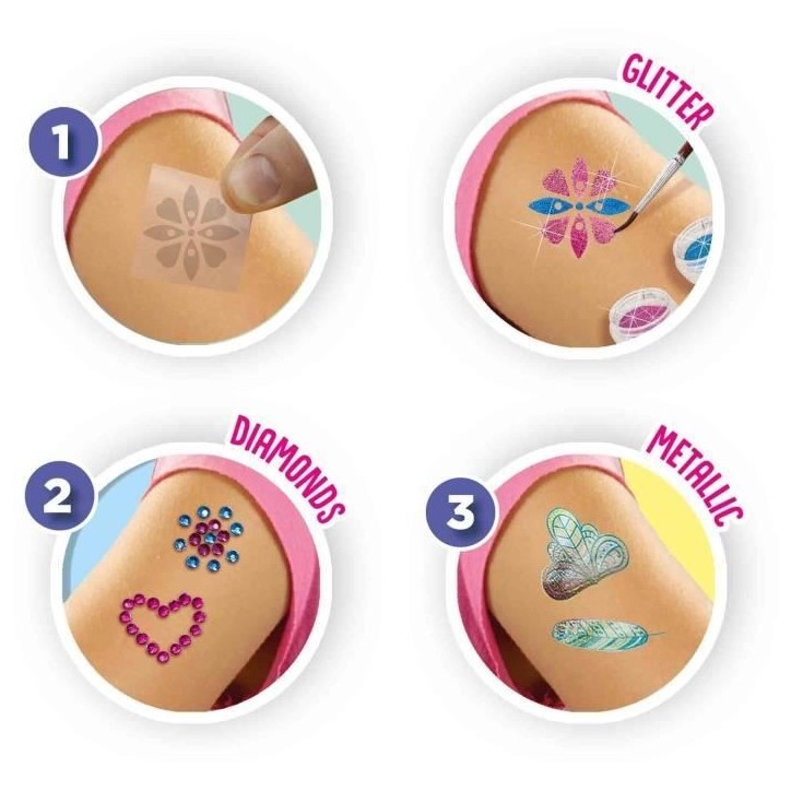 Tatouages glamour 3 en 1 - SES CREATIVE - Multicolore - Blanc - Pour enfants des 5 mois