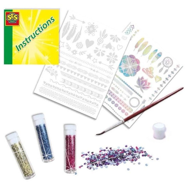 Tatouages glamour 3 en 1 - SES CREATIVE - Multicolore - Blanc - Pour enfants des 5 mois