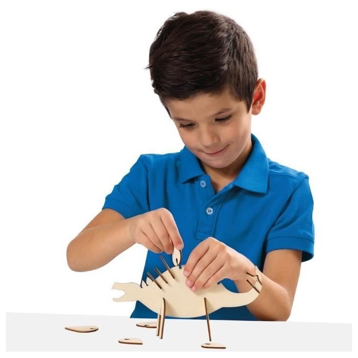 Dinosaure en bois qui brille dans le noir - Kit de bricolage - SES CREATIVE - Fabrique ton propre dinosaure qui brille dans le n
