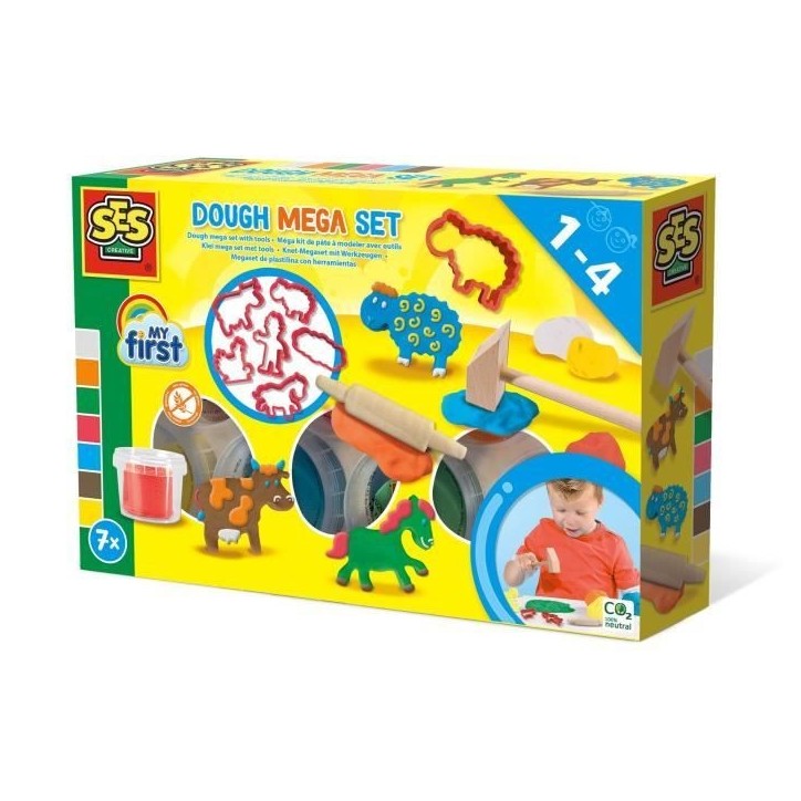 Jeu de pâte a modeler - My first - Méga kit avec outils - Jaune - Pour enfant de 12 mois a 4 ans