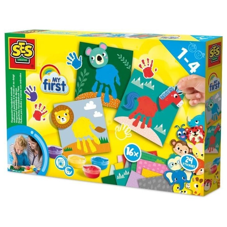 Kit créatif - SES CREATIVE - Animaux en empreintes de doigts