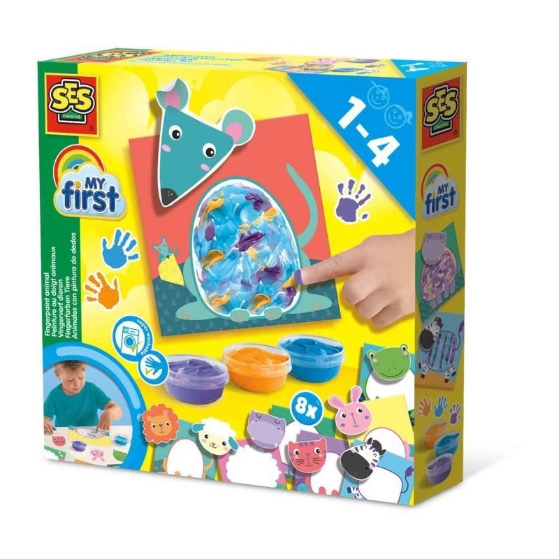 My first - Peinture au doigt - Animaux - SES CREATIVE - Peins 8 cartes My first - Peinture au doigt - Animaux - SES CREATIVE - Peins 8 cartes