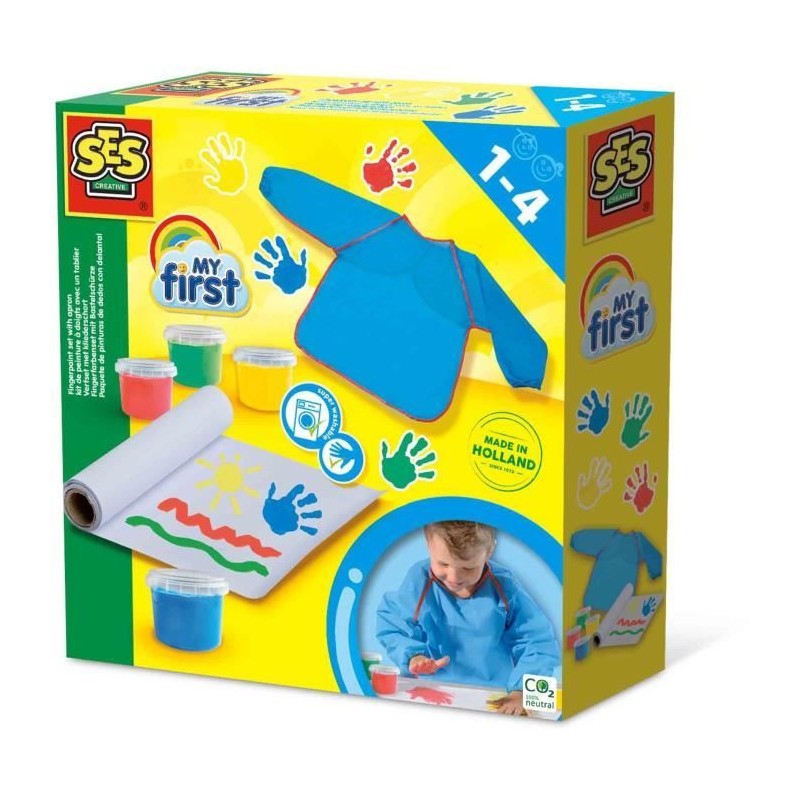 My first - Mon premier kit de peinture au doigt avec un tablier - SES My first - Mon premier kit de peinture au doigt avec un tablier - SES