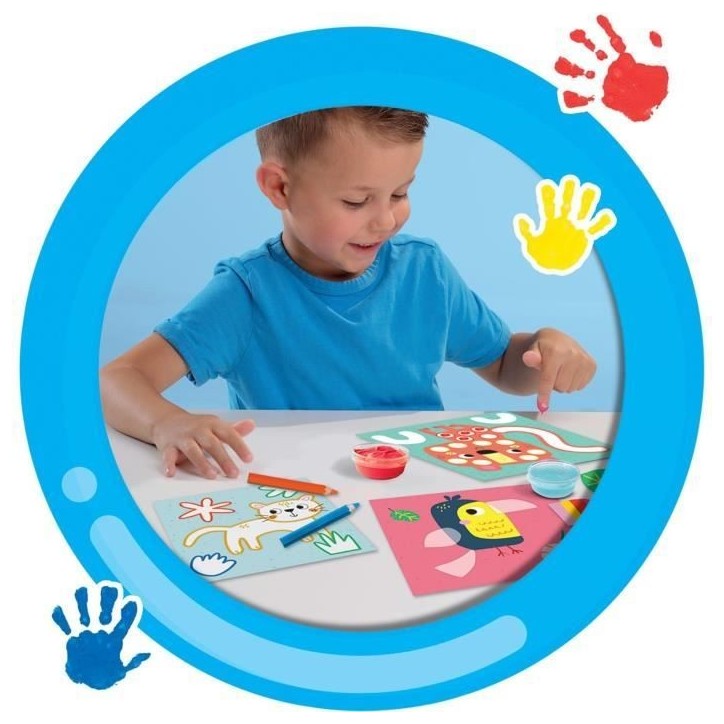 Kit 3 en 1 Peinture au doigt, coloriage et formes autocollantes SES CREATIVE My first Kit 3 en 1 Peinture au doigt, coloriage et formes autocollantes SES CREATIVE My first